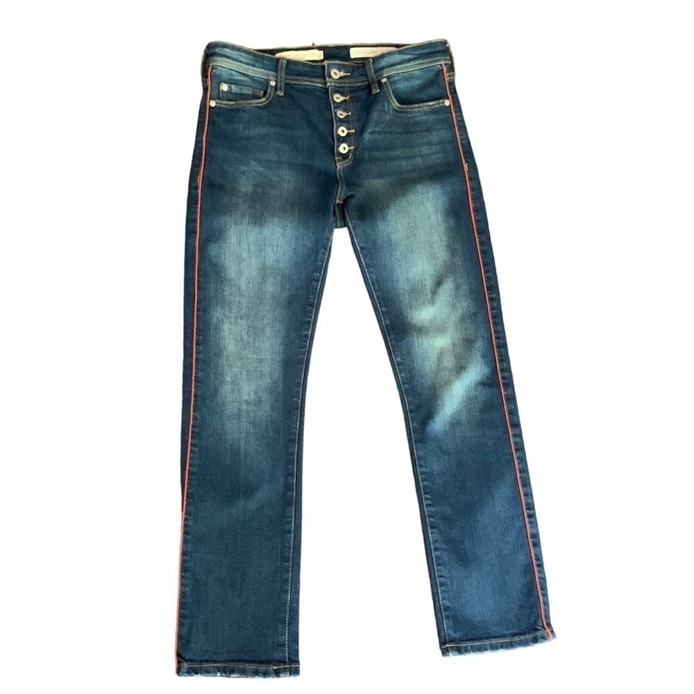 Anthropologie Pilcro and the Letterpress Relaxed
Straight Red Stripe Jean Sz 27